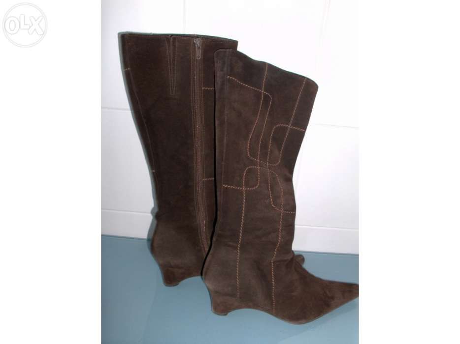Botas camurça castanha, tam 37