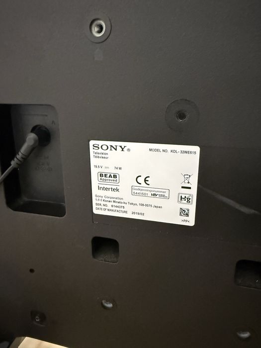 Телевізор Sony 32 дюйми Smart tv Wi-fi T2 ,ОРИГІНАЛ Сонька 2019 рік випуску,ідеальний стан,гарне зображення