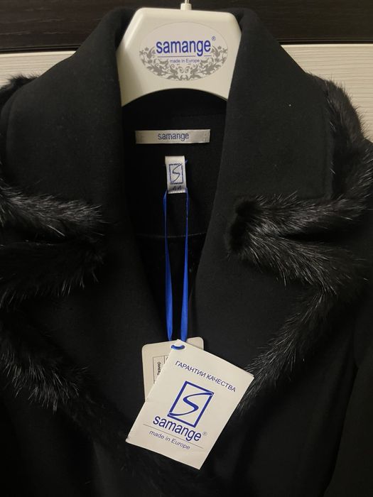 Пальто шерстяное женское с норкой