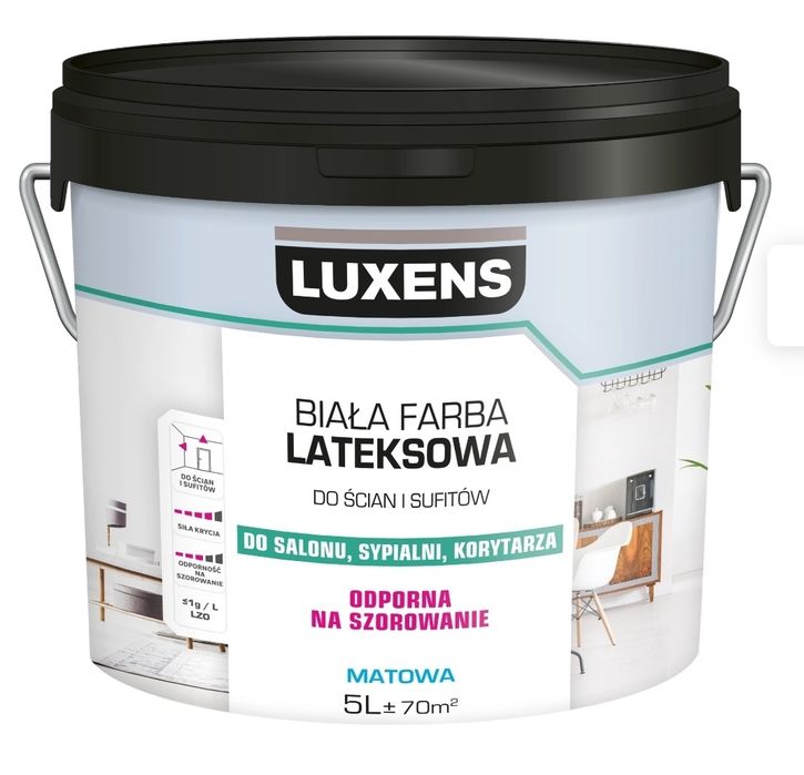 Farba biała lateksowa 5l luxens