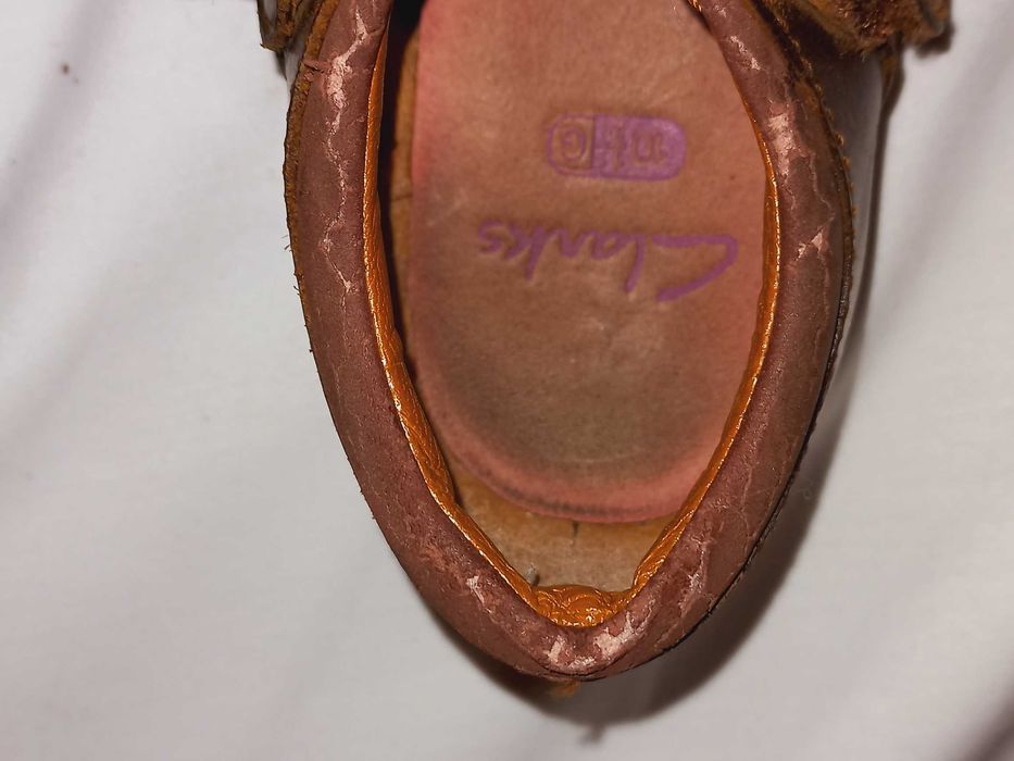 Clarks brązowe balerinki ze skóry naturalnej rozm 28,5