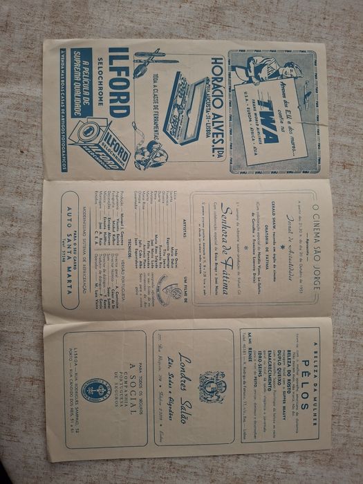 Programa antigo cinema português senhora Fátima
