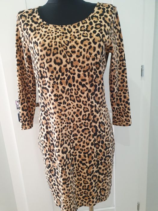 Sukienka H&M M bawełniana panterka