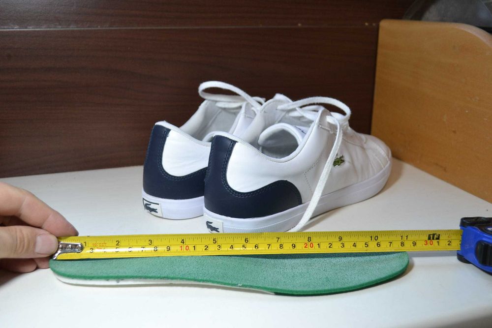Lacoste 43р кожаные кроссовки сникерсы кеды оригинал