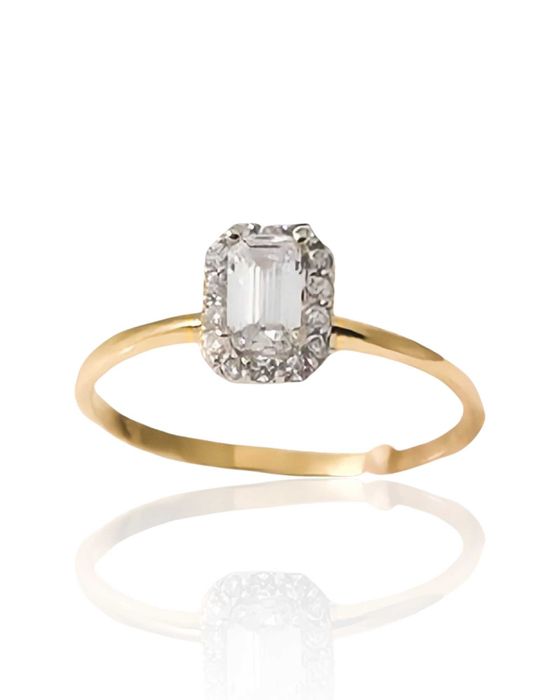 Złoty pierścionek z cyrkoniami pr. 585