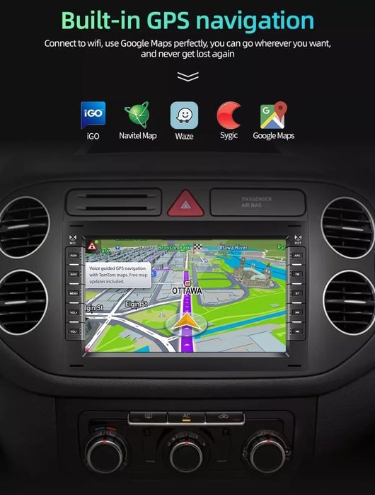 Auto Rádio Android GPS Volkswagen Golf 4 T5 Transporter Seat Skoda Ford...