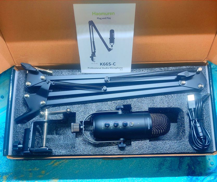 USB-конденсаторный микрофон Haomuren (ZealSound) K66S-C для стриминга