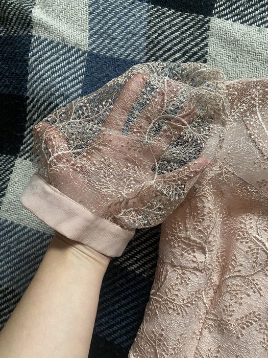 Плаття з коротким рукавом персикового кольору