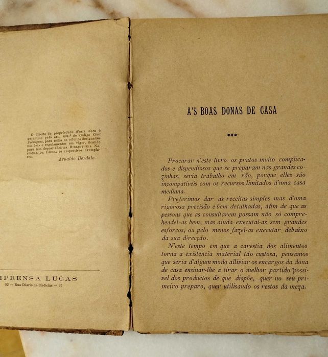 Raro Livro de Culinária - Ano de 1898