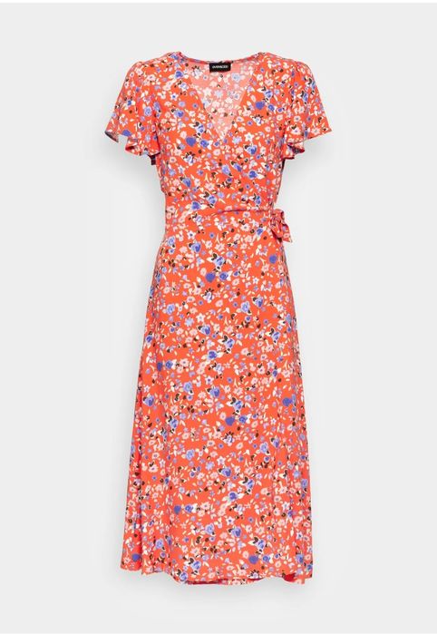Sukienka letnia czerwona w kwiaty Even&Odd Zalando 36/ 38