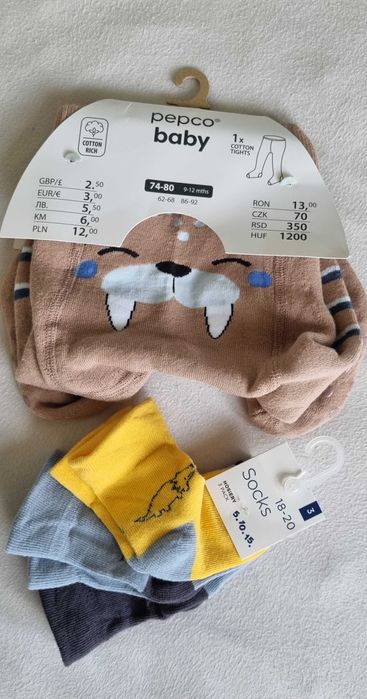 Nowe rajstopki 74/80 oraz skarpetki 18 do 20 5.10.15 jak H&M