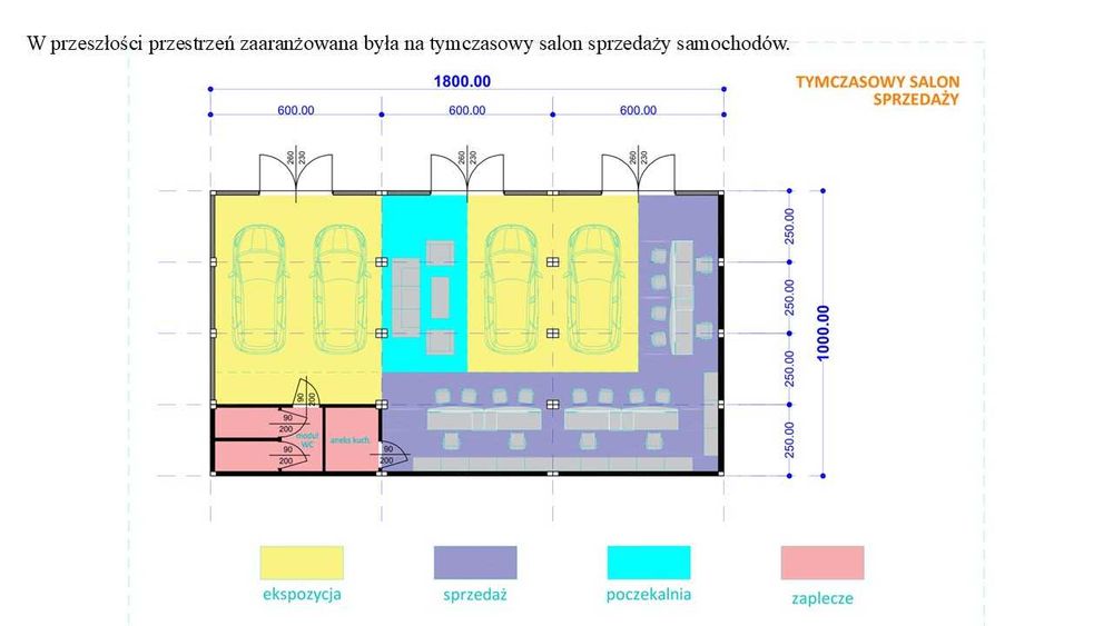 Pawilon kontenerowy 18x10 m - handlowy z dużą witryną