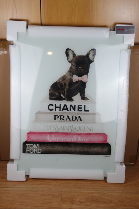 Quadro de vidro Fashion Dog 80X60cm