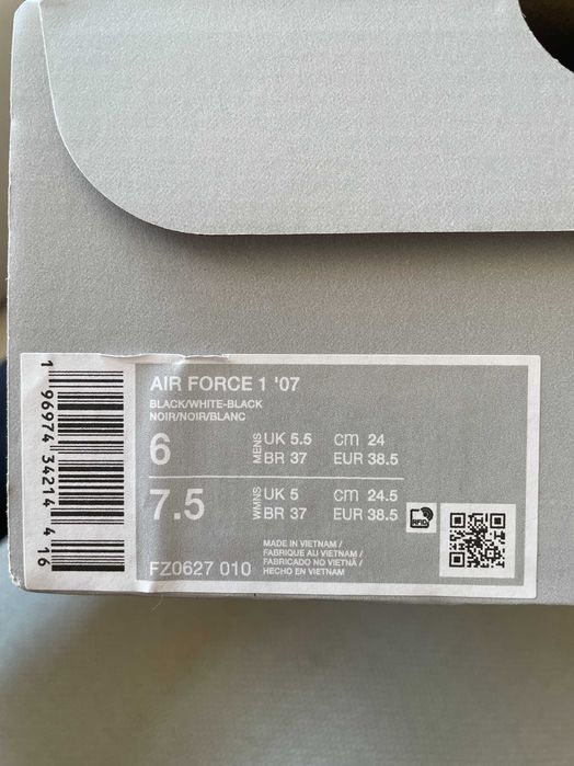 Air Force 1 '07 - Sneakersy niskie - czarny 38.5 rozmiar