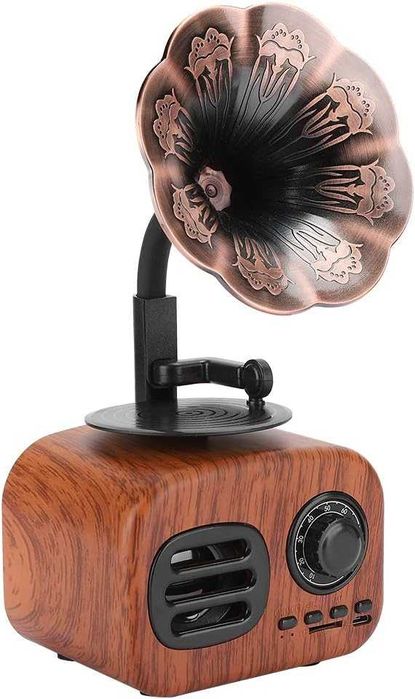 ZESTAW Odtwarzacz radiowy RETRO  w kształcie gramofonu BLUETOOTH sd