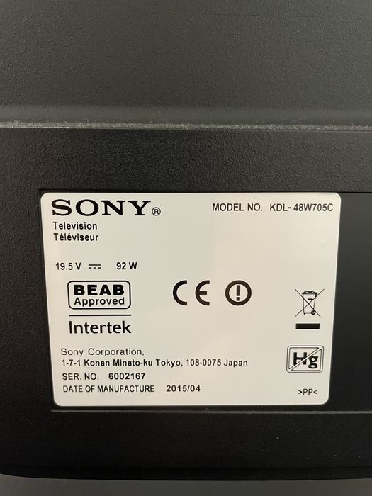Televisor SONY para peças