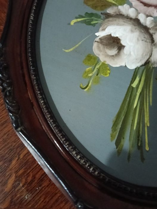 Tabuleiro antigo com pintura original e única de autor