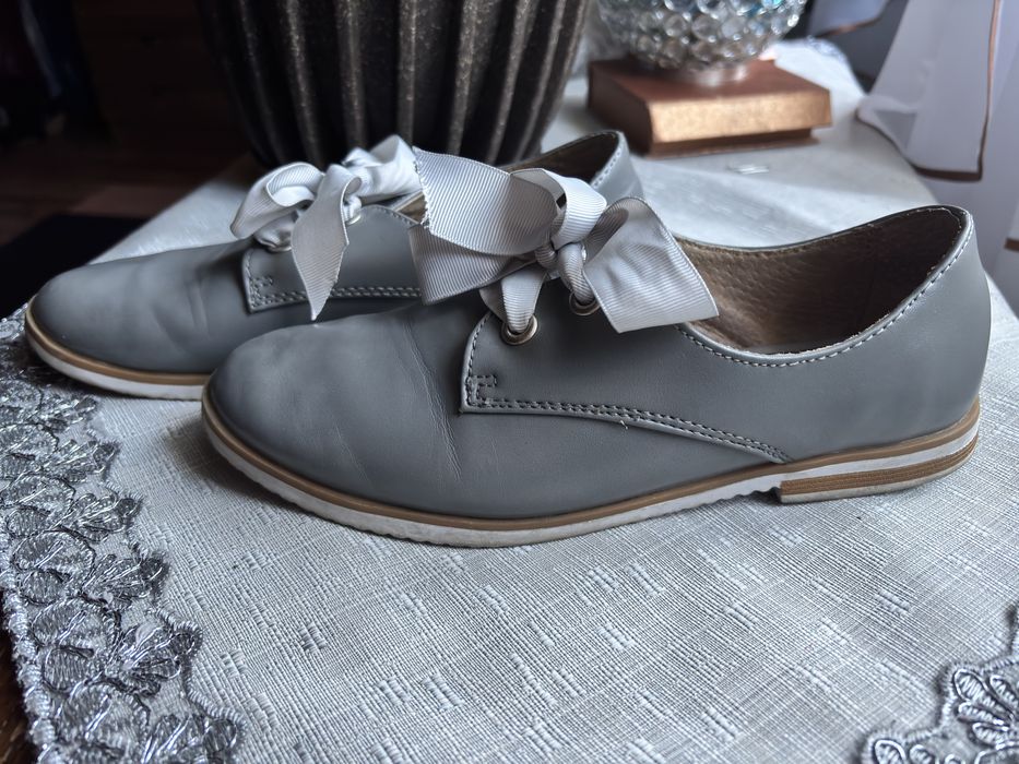 Loft 37,szare mokasyny,oksfordy,szare buty