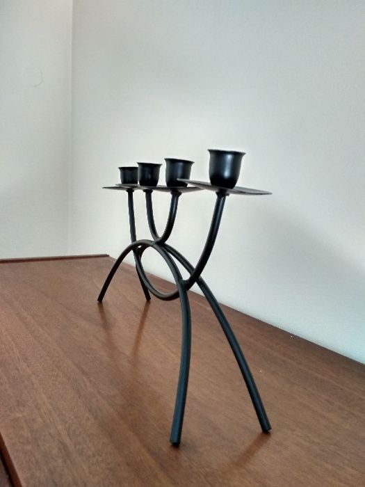 Candelabro Castiçal preto em ferro
