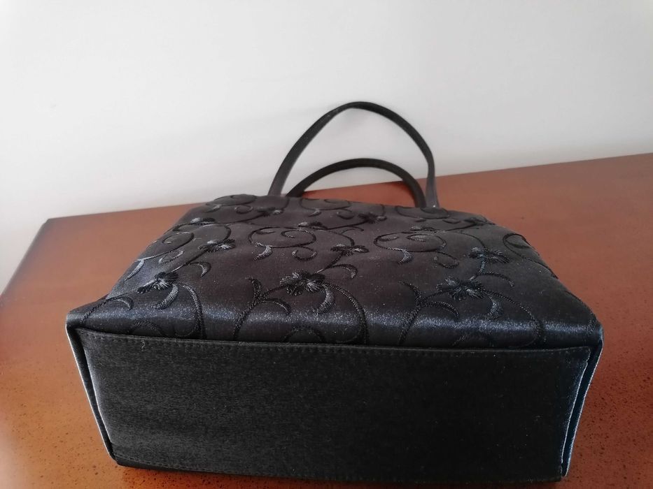 Small Black Satin Handbag