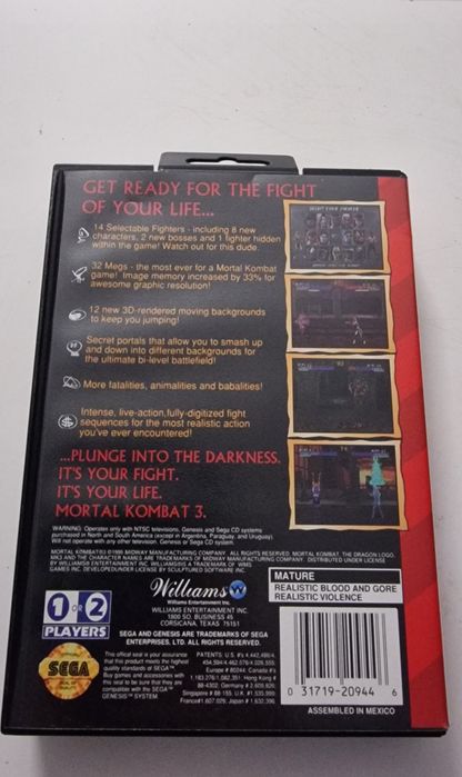 Mortal Kombat 3 Sega Genesis Novo