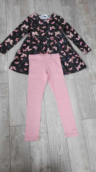 H&M komplet sukienka + legginsy 7-8 lat jak nowy