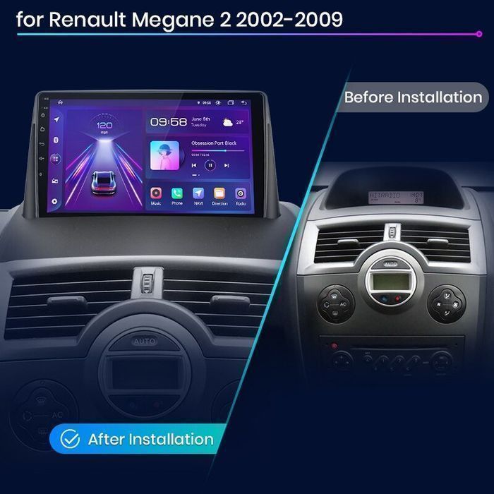 Renault Megane 2 – Radio Android 9" CarPlay