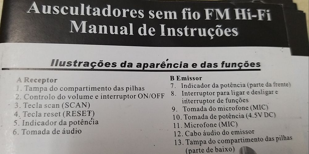 Rádio auscultadores sem fio.