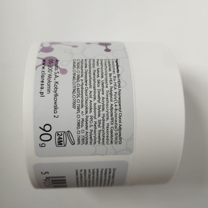 Nowy żel do paznokci Claresa 90 g duży soft & easy  milky white mleczny