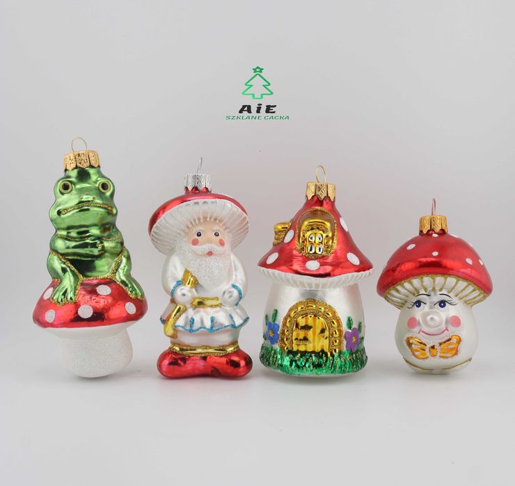 Szklane bombki choinkowe MUCHOMOR