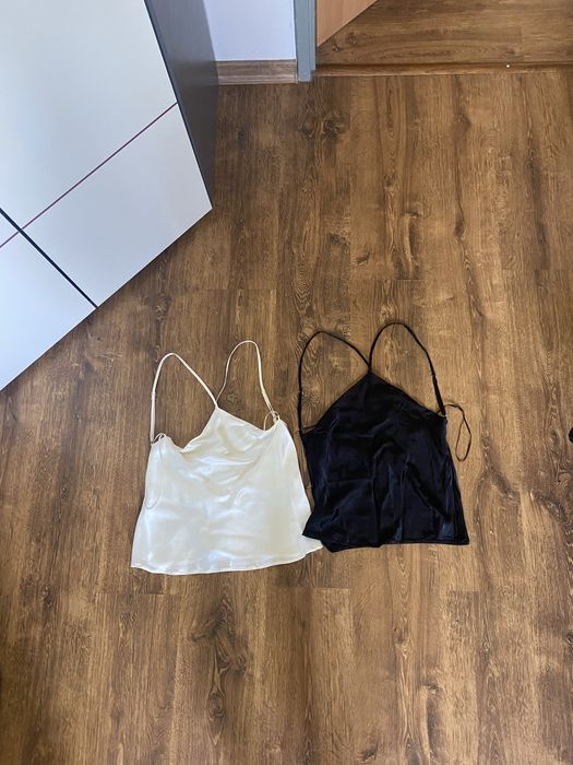 Zestaw 2 Topy Bershka S wiązanie viral coquette hit lato