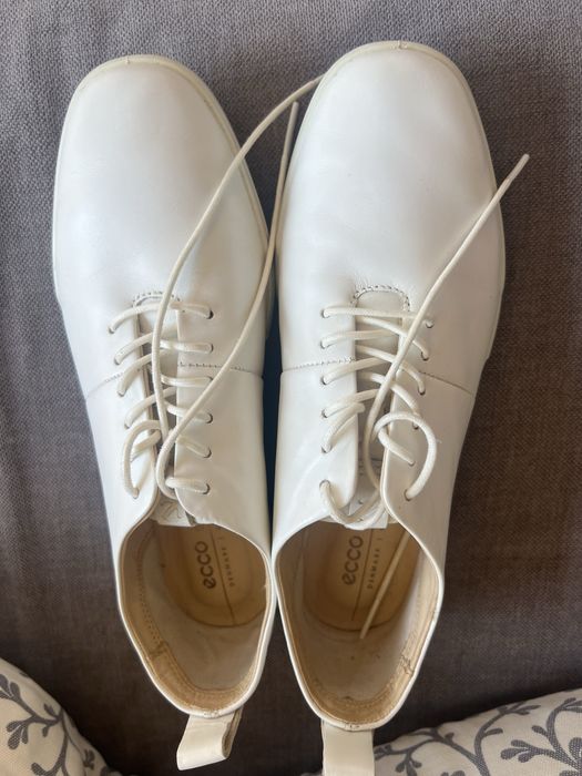 Ecco skorzane damskie białe trampki eleganckie 37