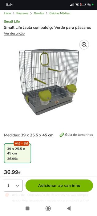 Gaiola para pássaro