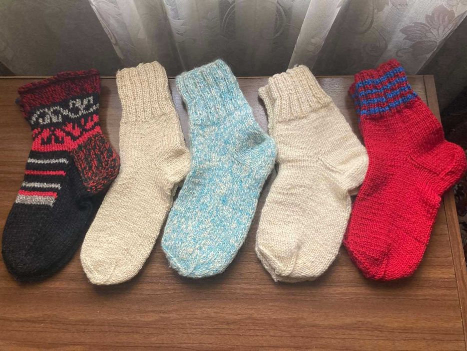 Шерстяные вязаные носки 25-26 см