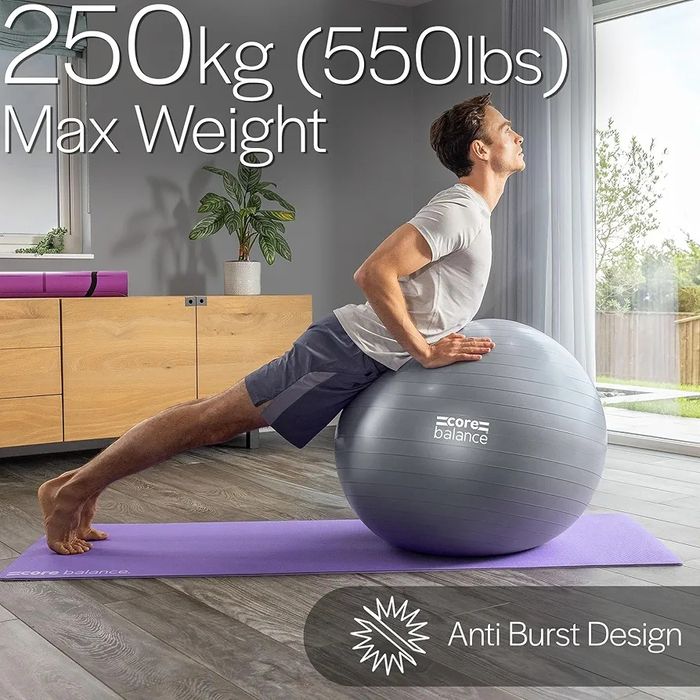 Piłka balance core 65cm do ćwiczeń fitness z pompką szara
