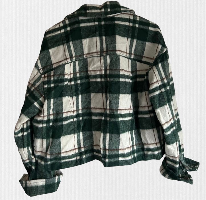 Casaco quadrados verde curto