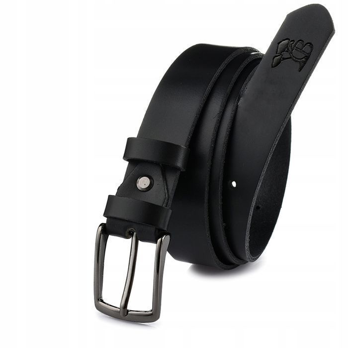 Beltimore skórzany pasek czarny do spodni XL 145 długi klasyczny lux