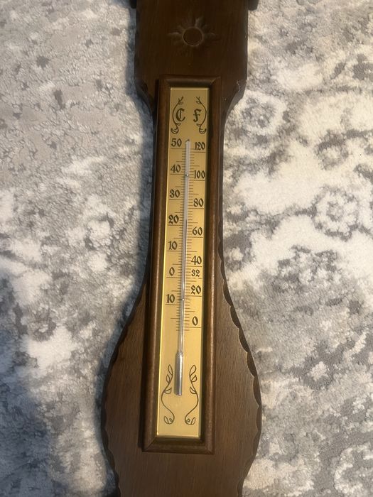 Drewniany barometr ścienny – termometr + higrometr