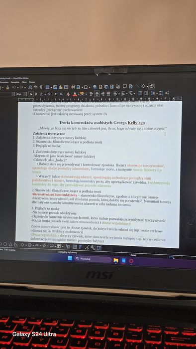 Notatki z pierwszego semestru Psychologia