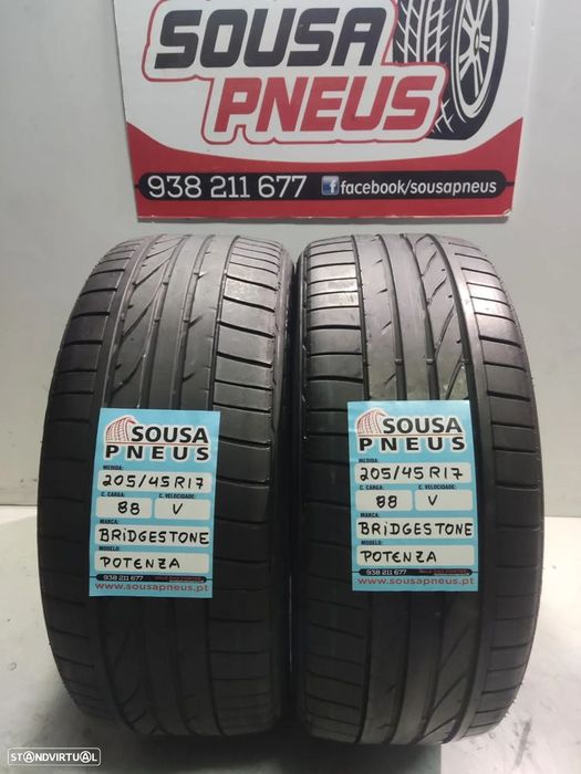 2 pneus semi novos bridgestone 205-45r17 oferta dos portes