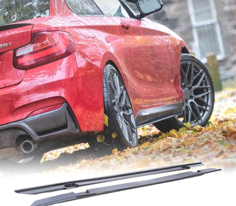 EXTENSÕES EMBALADEIRAS BMW F22 F23 LOOK M PERFORMANCE PRETO BRILHANTE