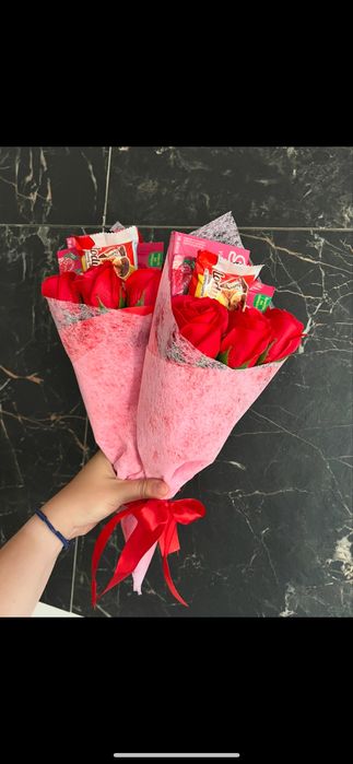 Bukiet róże mydlane dzień nauczyciela