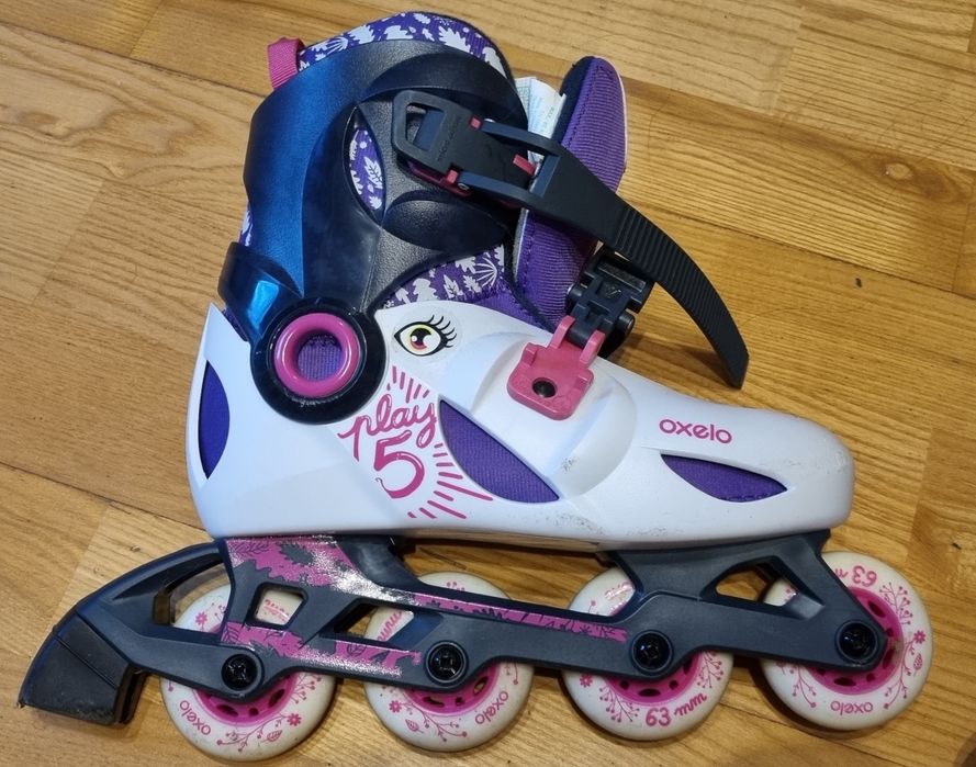 rolki Oxelo, rozmiar 32-34, regulowane, Decathlon