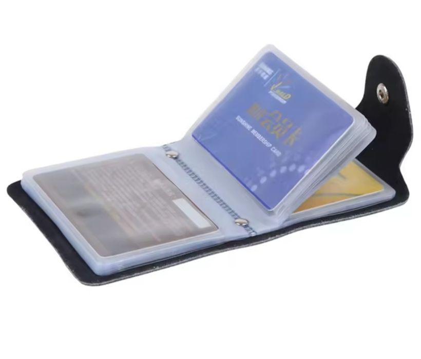 Etui na karty skóra naturalna kolor czarny