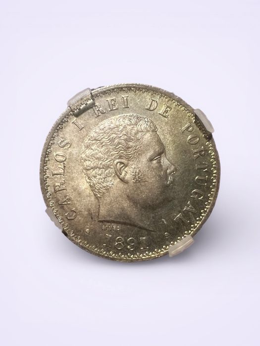 1891 - D. Carlos 500 Reis GENI MS64