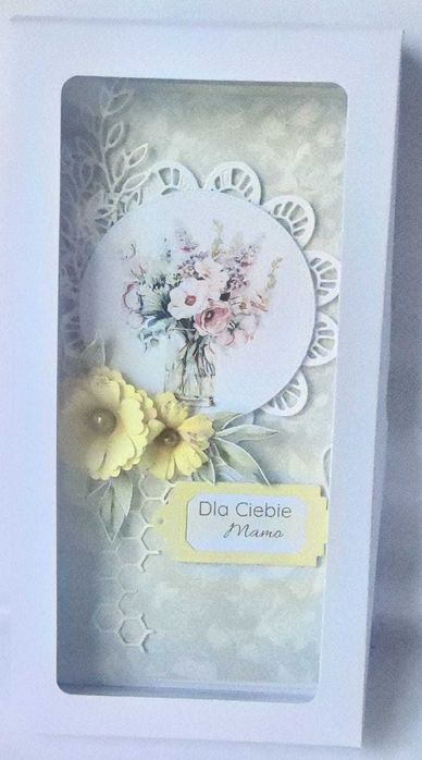 Kartka dla Mamy handmade personalizacja Dzień Mamy kwiaty 3D