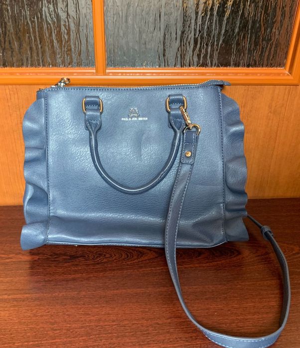 Paul & Joe Sister granatowa torebka z falbanką koty