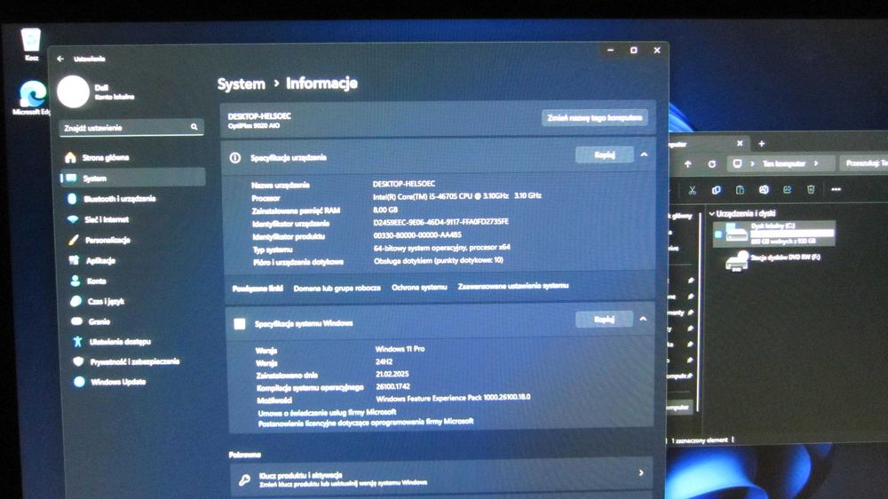 Komputer z monitorem AIO Dell OptiPlex 9020 All-In-One dotykowy ekran wifi sprawny