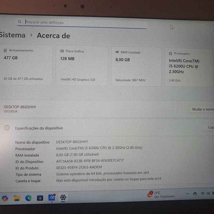Portátil  Asus bom estado