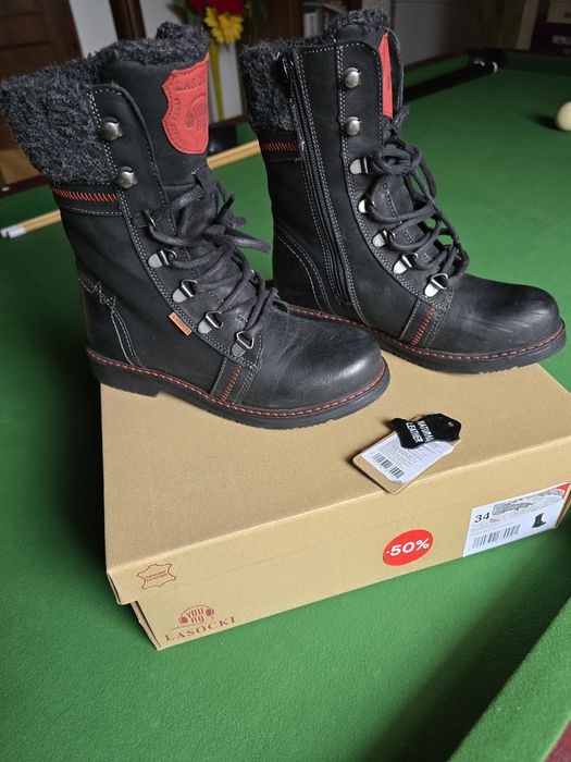 Kozaki Lasocki skóra dziewczęce